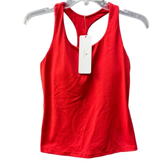 NWT CRZ Yoga Butterluxe Padded Bra Racerback Deep Red Tank Top Size Small 4/6 - Picture 7 of 12